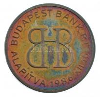 1991. Budapest Bank Rt. - Alapítva 1986. XII.15. / BUÉK 1991 kétoldalas, jelzett Ag emlékérem műanyag dísztokban (7,04g/0.999/23mm) T:1- (PP) patina, ujjlenyomat
