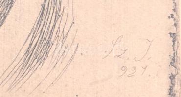 Szőnyi István (1894-1960): Önarckép. Rézkarc, papír. Jelzett a karcon. Paszpartun Szőnyi István hagy...