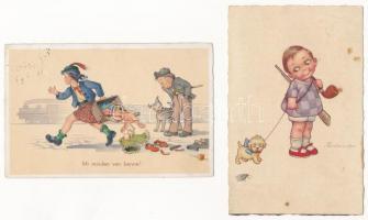 6 db RÉGI humoros képeslap vegyes minőségben / 6 pre-1945 humorous motive postcards in mixed quality