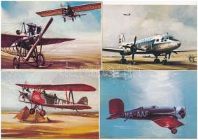 38 db MODERN MALÉV repülőgépes képeslap, benne több egyforma / 38 modern aircraft postcards, some alike