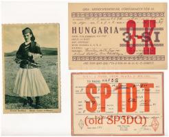 14 db MODERN motívum képeslap és pár rádióamatőr lap / 14 modern motive postcards with some QSL card...