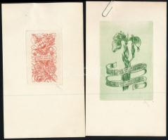 Nagy Árpád Dániel (1894-1959) 8 db klf ex libris. Rézkarcok, jelzettek. 8,5x5,5 cm