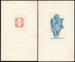 Nagy Árpád Dániel (1894-1959) 8 db klf ex libris. Rézkarcok, jelzettek. 8,5x5,5 cm