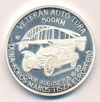 Kósa István (1953-) 2002. "Veterán Autó Túra 500km - Duna-Körös-maros-Tisza Eurorégió / Veterán Auto Club Hungary" fém emlékérem (42,5mm) T:1- (PP) ujjlenyomatos