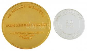 Vegyes: 2007. "80 éves MNB Sportkör" fém emlékérem (42,5mm) + Amerikai Egyesült Államok 20...