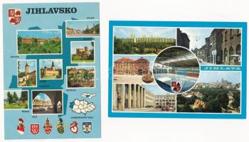 33 db MODERN főleg cseh város képeslap a 70-es évekből / 33 modern mostly Czech town-view postcards from the 70s