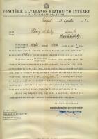 1934-1937 5db régi biztosítási irat, mint Fonciére vagy a Hazai Általános Biztosító Rt