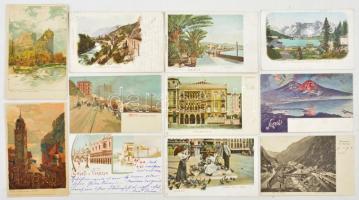 Kb. 100 db RÉGI hosszú címzéses olasz város képeslap vegyes minőségben / Cca. 100 pre-1910 Italian town-view postcards in mixed quality