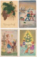 40 db RÉGI üdvözlő motívum képeslap vegyes minőségben / 40 pre-1945 greeting motive postcards in mixed quality
