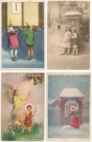 40 db RÉGI üdvözlő motívum képeslap vegyes minőségben / 40 pre-1945 greeting motive postcards in mix...