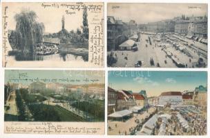 Zagreb, Zágráb; - 28 db régi képeslap vegyes minőségben / 28 pre-1945 postcards in mixed quality