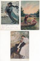 20 db RÉGI motívum képeslap vegyes minőségben: szerelmes párok / 20 pre-1945 motive postcards in mix...