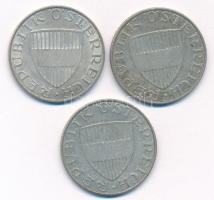 Ausztria 1958. 10Sch Ag (3x) T:2,2- Austria 1958. 10 Schilling Ag (3x) C:XF,VF Krause KM#2882