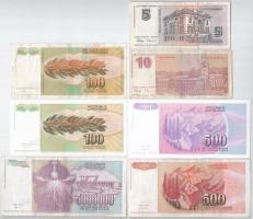 Jugoszlávia 1990-1994. 5D-5.000.000D (7xklf) T:I--III folt
Yugoslavia 1990-1994. 5 Dinara - 5.000.0...