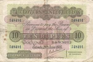 Ceylon 1935.6.26. 10R T:III