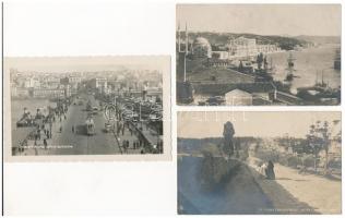 17 db RÉGI török város képeslap vegyes minőségben / 17 pre-1945 Turkish town-view postcards in mixed quality