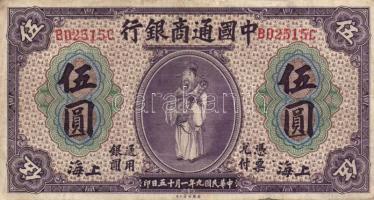 Kína/Commercial Bank 1920.1.15. 5$ T:III R!