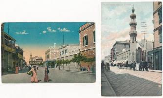 16 db RÉGI egyiptomi város képeslap vegyes minőségben / 16 pre-1945 Egyptian town-view postcards in ...
