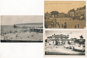 13 db RÉGI bolgár város képeslap vegyes minőségben / 13 pre-1945 Bulgarian town-view postcards in mixed quality