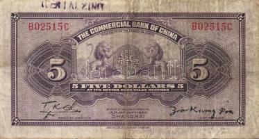 Kína/Commercial Bank 1920.1.15. 5$ T:III R!