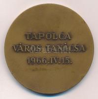 Iván István (1905-1968) 1966. "Tapolca Város Tanácsa" kétoldalas bronz emlékérem (60mm) T:...