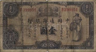 Kína/Shanghai/Commercial Bank 1929. 1$ T:III-/IV