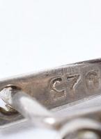 Ezüst (Ag) fülbevaló, füsttopáz ékítéssel, jelzett, bruttó: 6,9g