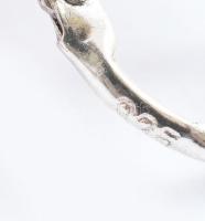 Ezüst (Ag) korallos fülbevaló, jelzett, bruttó: 7,8 g