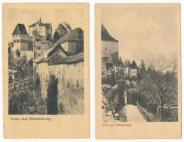 Segesvár, Schässburg, Sighisoara; 2 db régi képeslap vegyes minőségben / 2 pre-1945 postcards in mixed quality