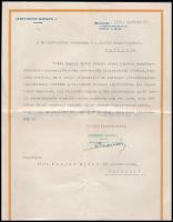1932 Martonosi Baráth Lajos (1879-1936) építész gépelt levele, saját levélpapírján, pecsétjével és aláírásával.