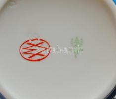 Hollóházi fém fedeles porcelán korsó csepelművek jelzéssel, 14cm-es magassággal