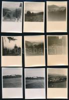 1943 Székelyföldi nyaralás fotói, 26 db fotó, Borszék, gernyeszegi Teleki-kastély, Gyilkos-tó - Cohárd hegy, Békás-szoros, csíkszeredai vasút menti táj fotói, a hátoldalakon feliratozva, 9x6 cm