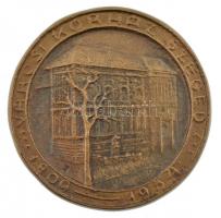 1954. "Városi Kórház Szeged 1809-1954" egyoldalas bronz emlékérem (59mm) T:2 kis patina