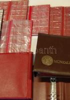 Nagy kellék-tétel, benne 25db album, közte sok gyűrűs berakó, benne pár db albumlappal, többsége üre...