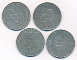 1947. 5Ft Ag "Kossuth" (4x) T:2-,3 patina Adamo F8.1