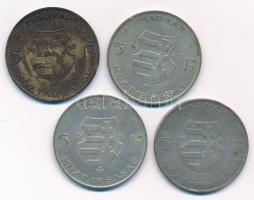 1947. 5Ft Ag "Kossuth" (4x) T:2-,3 patina Adamo F8.1