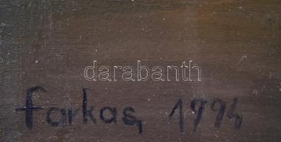 Farkas jelzéssel: Ókori római katona. Olaj, farost. Dekoratív fakeretben. 45x29 cm