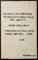 cca 1930-1940 Villamos vasútépítése Tétény és a vasútállomás között, hossz-szelvény, magassági lépték: 1:10000, hossz-lépték 1:1000, 3 db, 33x59 cm, 30x44 cm, 40x49 cm