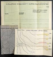 cca 1930-1940 Villamos vasútépítése Tétény és a vasútállomás között, hossz-szelvény, magassági lépté...