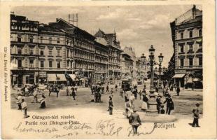 1903 Budapest VI. Oktogon tér, Kömlödi Jakab, Ernyei Lajos és Sokulski üzlete, cukrászda. Divald Károly 239.