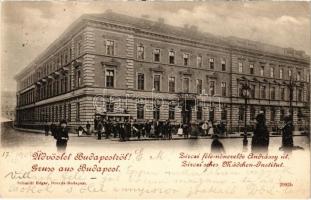 1900 Budapest VI. Zirci-féle leány növelde az Andrássy út 65. sz. alatt, omnibusz (EK)