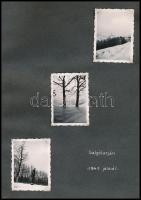 1940-1941 43 db feliratozott fénykép albumlapokon: Bükkzsérc, hősök emlékműve, Bogács, hősök emléke,...