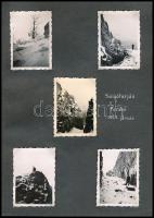 1940-1941 43 db feliratozott fénykép albumlapokon: Bükkzsérc, hősök emlékműve, Bogács, hősök emléke,...