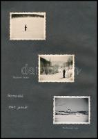 1940-1941 43 db feliratozott fénykép albumlapokon: Bükkzsérc, hősök emlékműve, Bogács, hősök emléke,...