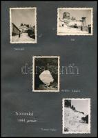 1940-1941 43 db feliratozott fénykép albumlapokon: Bükkzsérc, hősök emlékműve, Bogács, hősök emléke,...