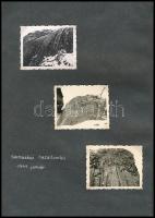 1940-1941 43 db feliratozott fénykép albumlapokon: Bükkzsérc, hősök emlékműve, Bogács, hősök emléke,...