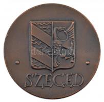~1970-1980. Kétoldalas bronz emlékérem, egyik oldalán Szeged város címere, másikon a Belvárosi híd (60mm) T:2 ph, pár karc