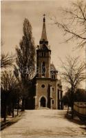 1936 Budapest XVI. Rákosszentmihály, Római katolikus templom. Stróbl foto, Dénes József kiadása