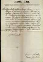 1870 Simor János papírján Császka György későbbi érsek aláírása