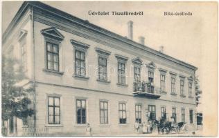 1908 Tiszafüred, Bika szálloda, hinttó. Goldstein L. kiadása Divald műterméből